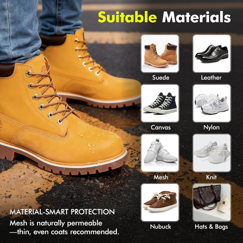 MOYAMUTU Shoe Protector Spray: Rain Stain Dirt Waterproof Shoe Spray, Nano Protection for Sneaker Suede Leather Boot Hat - Image 5